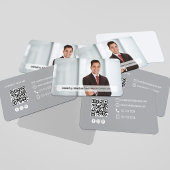 Carte De Visite Modern Minimal QR Code Photo Contact Card