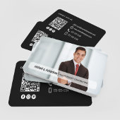 Carte De Visite Modern Minimal QR Code Photo Profile Card