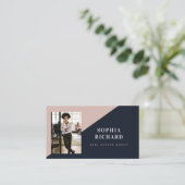 Carte De Visite Modern Minimal Real Estate Agent Photo QR Code (Debout devant)