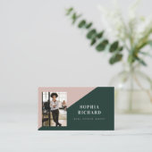 Carte De Visite Modern Minimal Real Estate Agent Photo QR Code (Debout devant)