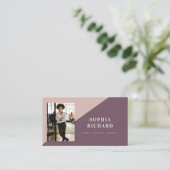 Carte De Visite Modern Minimal Real Estate Agent Photo QR Code (Debout devant)