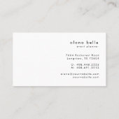 Carte De Visite Modern, Minimal & Sophisticated Script Monogram (Dos)