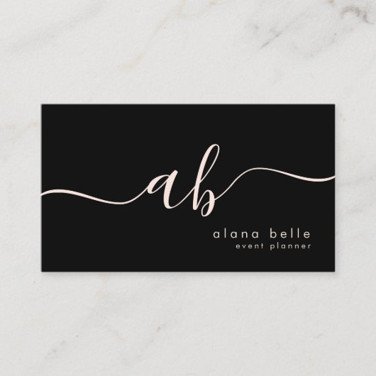 Carte De Visite Modern, Minimal & Sophisticated Script Monogram (Devant)