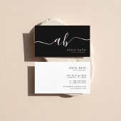 Carte De Visite Modern, Minimal & Sophisticated Script Monogram