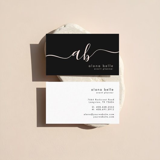 Carte De Visite Modern, Minimal & Sophisticated Script Monogram