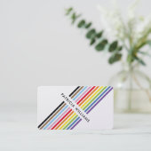 Carte De Visite MODERN MINIMAL unique stripe rainbow pride LGBTQ (Debout devant)
