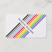 Carte De Visite MODERN MINIMAL unique stripe rainbow pride LGBTQ (Devant)