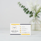 Carte De Visite Modern Minimal White Gold Consultant Business Card (Debout devant)
