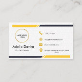 Carte De Visite Modern Minimal White Gold Consultant Business Card (Devant)