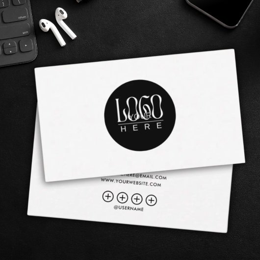 Carte De Visite modern minimalist Add your custom logo white