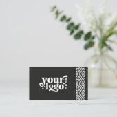 Carte De Visite Modern Minimalist Black Celtic Interlaced Border B (Debout devant)