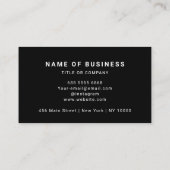 Carte De Visite Modern Minimalist Black Custom Logo QR Code (Dos)