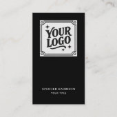 Carte De Visite Modern Minimalist Black QR Code Logo Social Media (Devant)