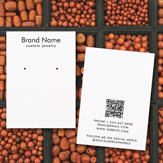 Carte De Visite Modern Minimalist Black White Jewelry Display Card