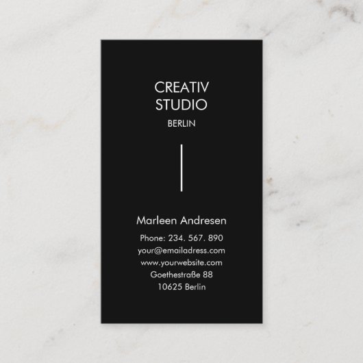 Carte De Visite Modern Minimalist Black White QR Code (Devant)