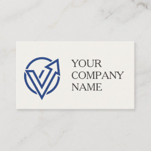 Carte De Visite Modern Minimalist Blue Logo Business Card QR Code 