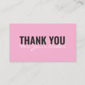 Carte De Visite Modern minimalist bold Thank You card (Devant)