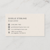 Carte De Visite Modern Minimalist Brow Artist Rose Gold (Dos)