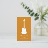 Carte De Visite Modern Minimalist Chic Musician Guitar Teacher (Debout devant)