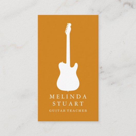 Carte De Visite Modern Minimalist Chic Musician Guitar Teacher (Devant)