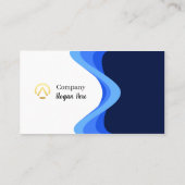 Carte De Visite Modern Minimalist Company Blue White (Dos)