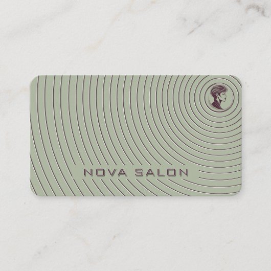 Carte De Visite Modern Minimalist Concentric Fine Linework (Devant)