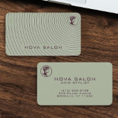 Carte De Visite Modern Minimalist Concentric Fine Linework