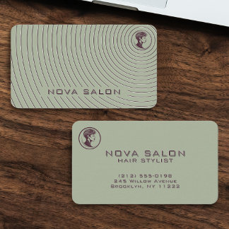 Carte De Visite Modern Minimalist Concentric Fine Linework