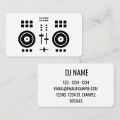 Carte De Visite Modern Minimalist DJ  (Devant / Derrière)