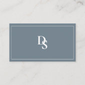 Carte De Visite Modern Minimalist Dusty Blue Initials QR Code (Devant)