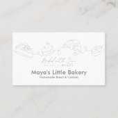 Carte De Visite Modern Minimalist Line Art Bakery Pastry Chef (Devant)