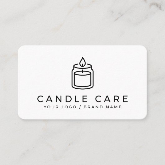 Carte De Visite Modern Minimalist Line Art Candle Care Instruction (Devant)