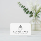 Carte De Visite Modern Minimalist Line Art Candle Care Instruction (Debout devant)