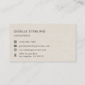 Carte De Visite Modern Minimalist Linen (Dos)