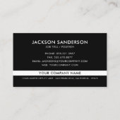 Carte De Visite Modern Minimalist Logo Professional Black White (Dos)