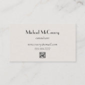 Carte De Visite Modern Minimalist Masculine Luxury Professional (Dos)