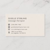 Carte De Visite Modern Minimalist Massage Therapist Rose Gold (Dos)