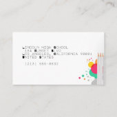 Carte De Visite Modern Minimalist Mathematics Teacher Professional (Dos)