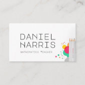 Carte De Visite Modern Minimalist Mathematics Teacher Professional (Devant)