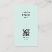 Carte De Visite Modern Minimalist Mint Black QR Code (Dos)