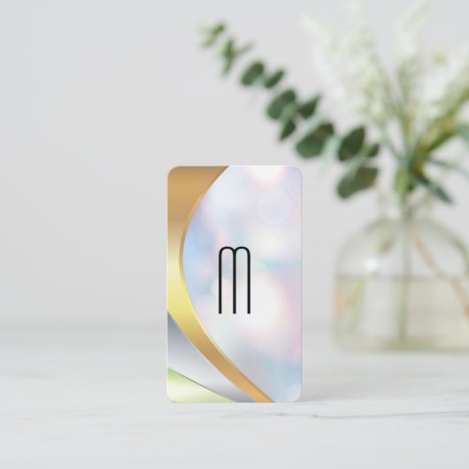 Carte De Visite Modern Minimalist Monogram | Boke (Debout devant)