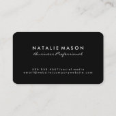 Carte De Visite Modern Minimalist Monogram | Boke (Dos)