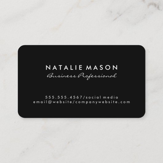 Carte De Visite Modern Minimalist Monogram | Boke (Dos)
