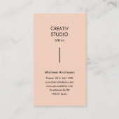 Carte De Visite Modern Minimalist Peach Beige Black (Devant)