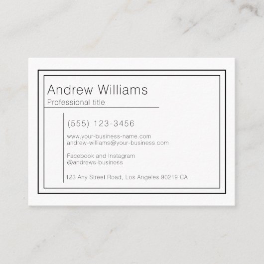 Carte De Visite Modern Minimalist Professional Simple (Devant)