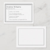 Carte De Visite Modern Minimalist Professional Simple (Devant / Derrière)