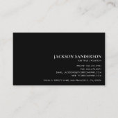 Carte De Visite Modern Minimalist Professional Simple Black (Devant)