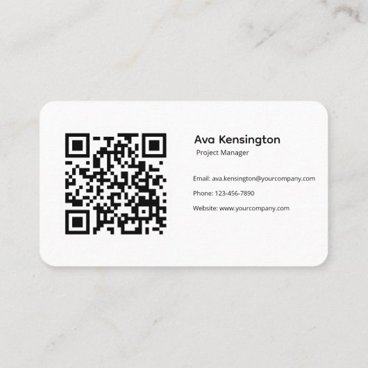 Carte De Visite Modern Minimalist QR Code (Dos)