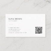 Carte De Visite Modern Minimalist QR Code Logo (Dos)