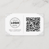 Carte De Visite Modern Minimalist QR Code | Luxury Art Deco (Devant)